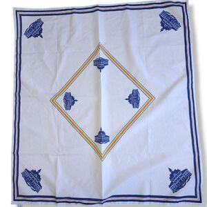 Wm. Chelsea Ltd.‎ White Scarf Wrap Square Blue Stamford Stamford Blue Gold